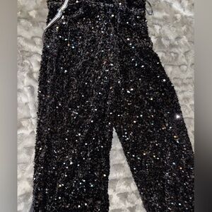 Extro&vert Glittering Black Wide Leg Pants
